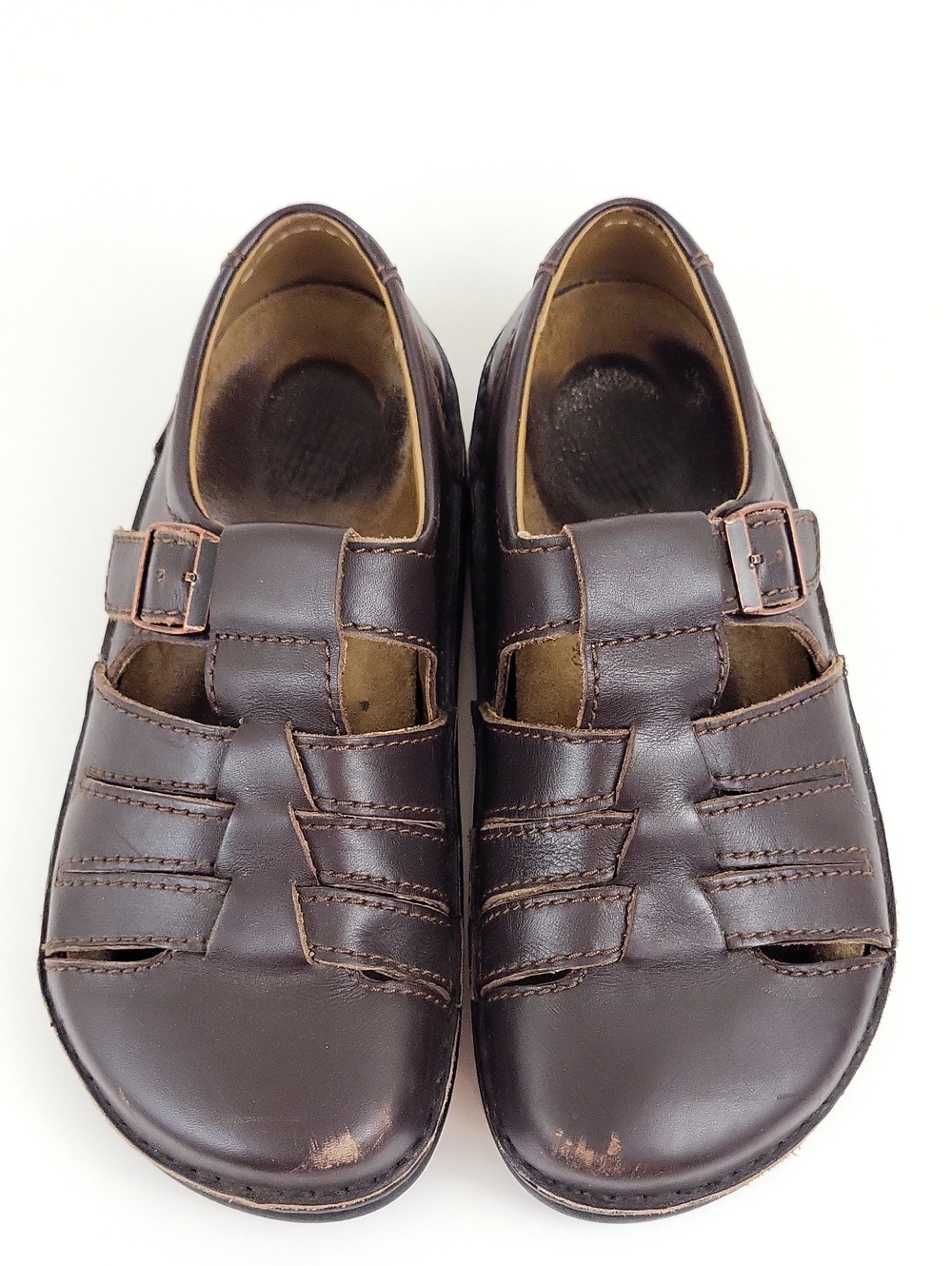 Birkenstock Footprints Madeira Brown Leather Fisherman Sandals Size EU 38